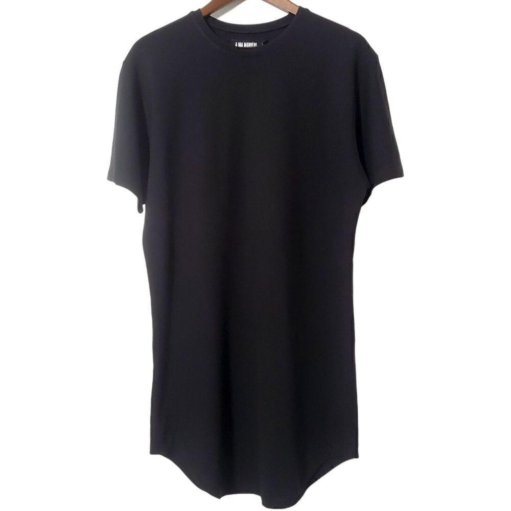 A Ma Maniere Mens Fitted T-Shirt Size M Black Short Sleeve Slim Quality Durable
